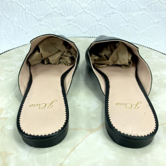 J. Crew Mules Womens 8 Black Leather Pointed Toe Sleek Minimalist Slip On Clogs - Picture 8 of 12